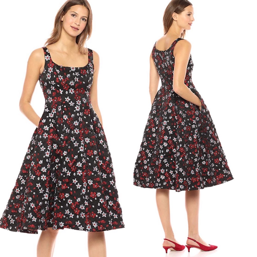 Adrianna Papell floral fit and flare gown